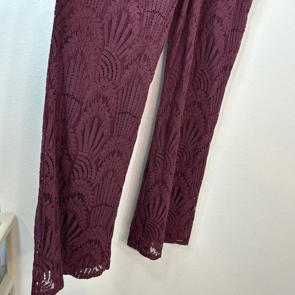 Altar’d State Madie Purple All Over Lace Jumpsuit Romper Womens Medium Boho Chic